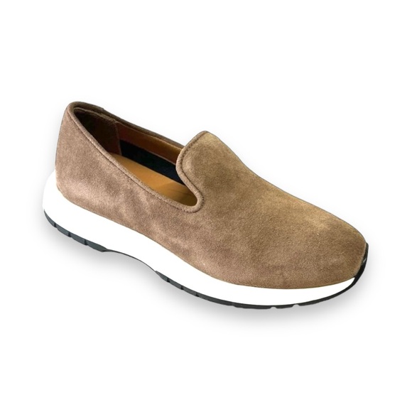 AQUATALIA ♦️SALE Taupe Suede Leather Weatherproof Casual Slip Ons NWT  SZ 5 - Picture 2 of 13